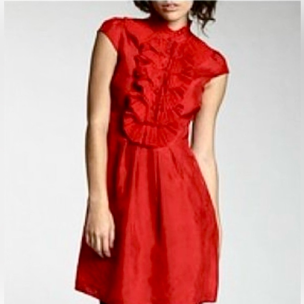 Ted Baker Red Ruffled Sleeveless Dress | 6